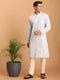 Vastramay Men's Aqua Blue Mirror Kurta Pant Set